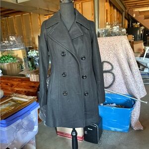 Women's Black Double-Breasted Coat